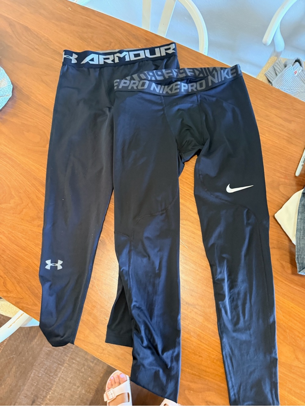 Nike and Under Armour Black mens Compression Tights -2 Pack